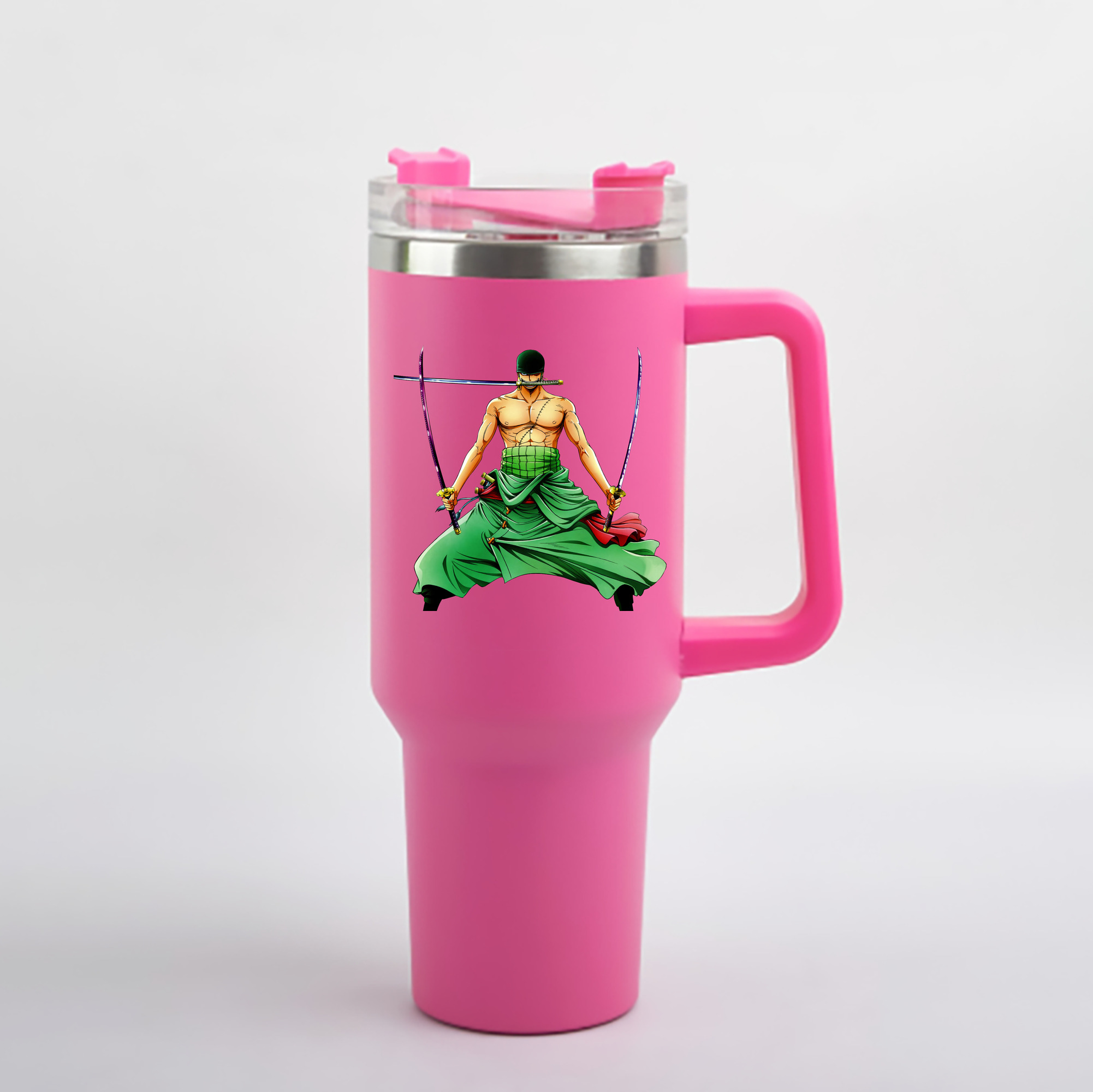 ワンピース ロロノア・ゾロ ONE PIECE Roronoa Zoro 1200mL車用タンブラー - クリスタルステッカー（プラスチックストロー付き）